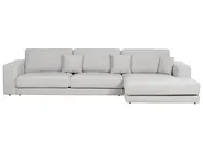 Corner Sofa 5 Seater LOFOTEN Fabric Light Grey Left Hand_900521