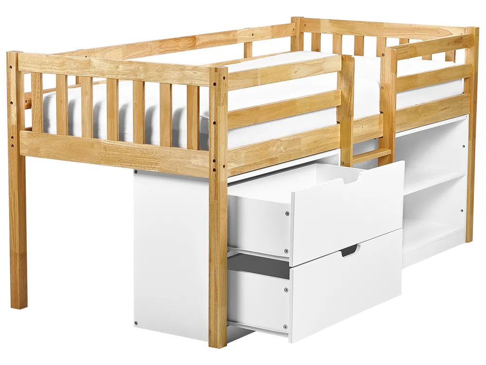 Halbhochbett Holz SUSVILLE 90 x 200 cm Hellbraun