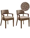 Esszimmerstuhl 2er Set DALBO Bouclé Braun / Taupe