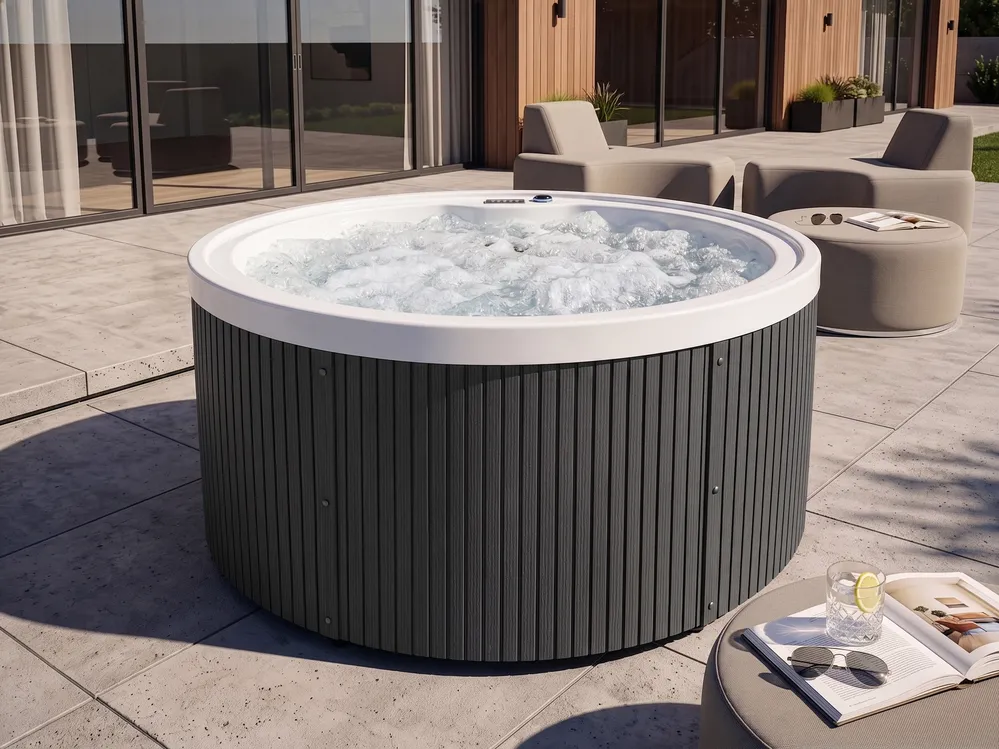 Outdoor Whirlwanne mit LED MARFIL Dunkelgrau