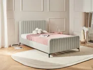 Bett mit Lattenrost Bouclé LUNAN 120 x 200 cm Beige_1025643
