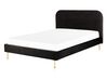 Bett mit Lattenrost Samtstoff FLAYAT 140 x 200 cm Schwarz