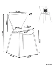 Set of 2 Dining Chairs BOONVILLE Velvet Black_862133