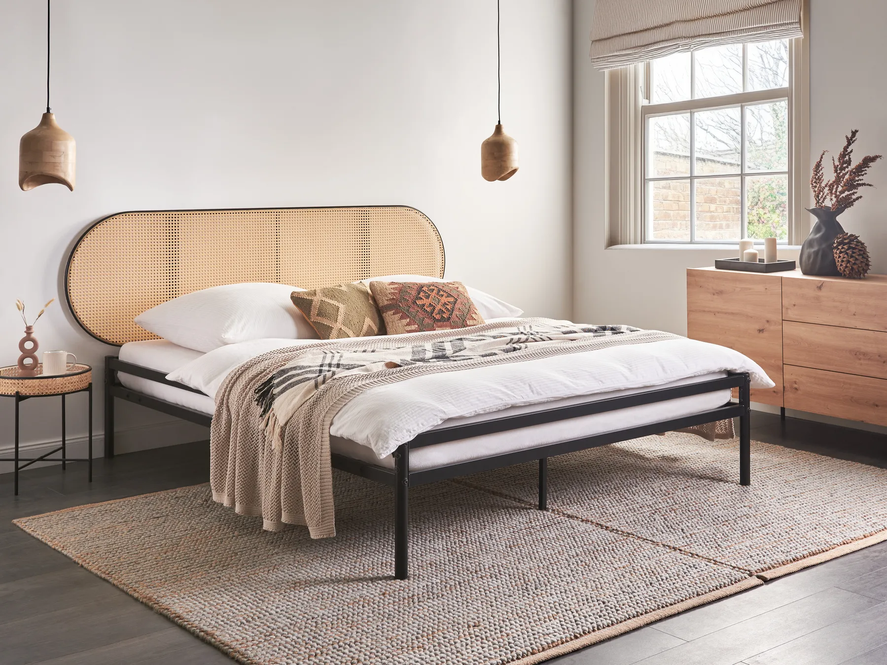 Bett mit Lattenrost Polyrattan BOULIN 160 x 200 cm Schwarz_976726