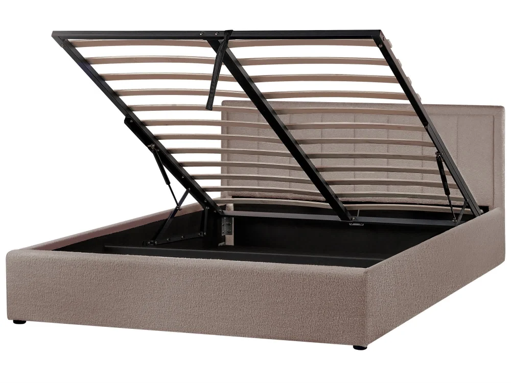 Ottoman Bed MONTLAUR Boucle Taupe 160 x 200 cm (EU King Size)_1141499