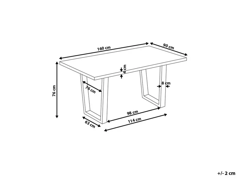 Esstisch AUSTIN Dunkle Walnuss 160 cm 90 cm_798607