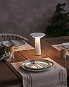 Kabellose LED Tischlampe LEVIRA mit Dimmer Metall Weiß