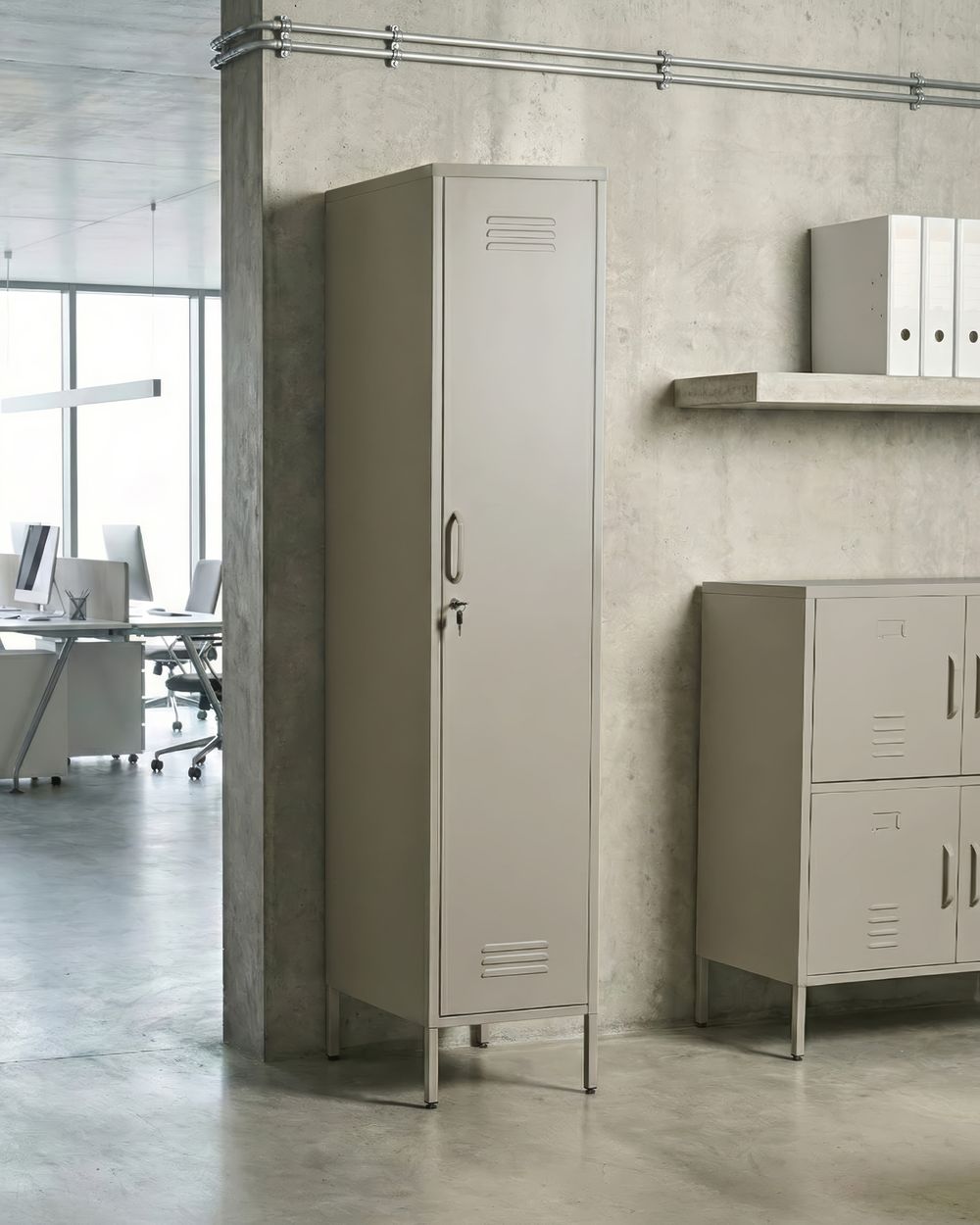 Storage Unit FROME Metal Light Beige