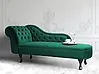 Linksseitige Chaiselongue NIMES Samtstoff Dunkelgrün