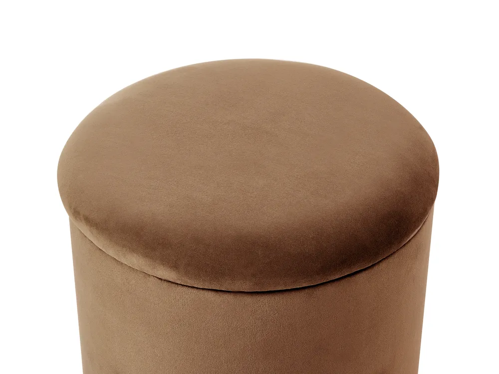 Pouf mit Stauraum WENONA Samtstoff Dunkelbraun_1026301