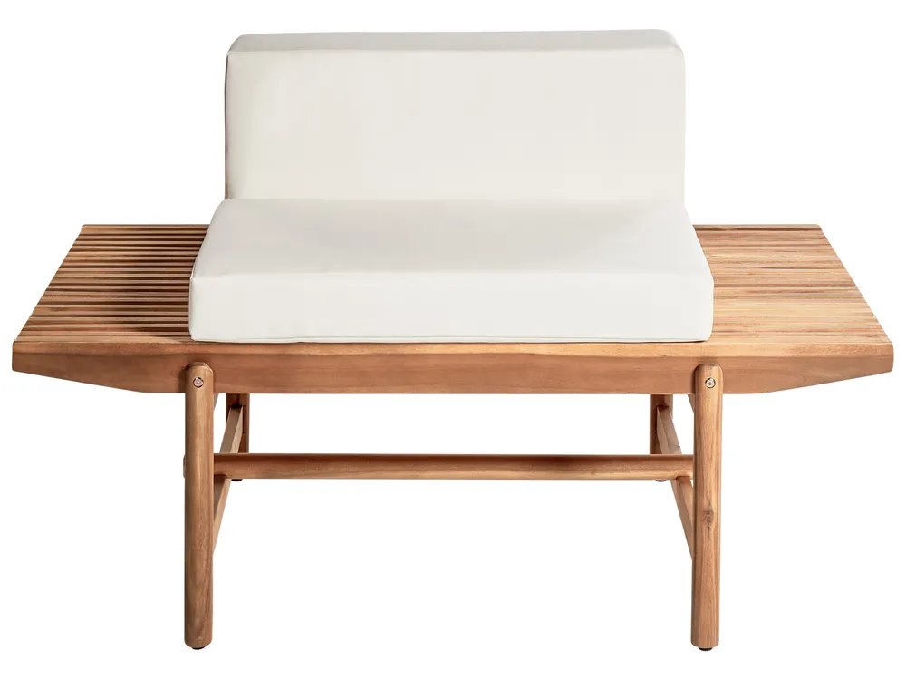 Lounge Set mit Tisch 3-Sitzer GIAVENO Akazienholz Cremeweiß_958693