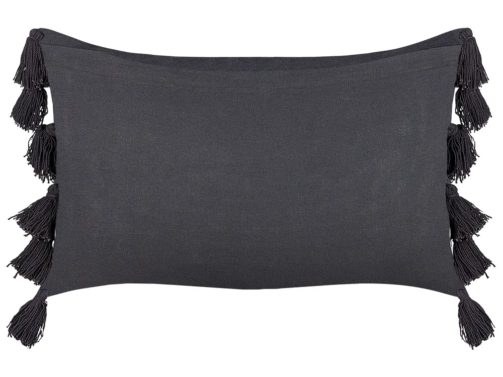 Lot de 2 coussins décoratifs LYTHRUM 35 x 55 cm Coton Gris foncé Unicolore_838969