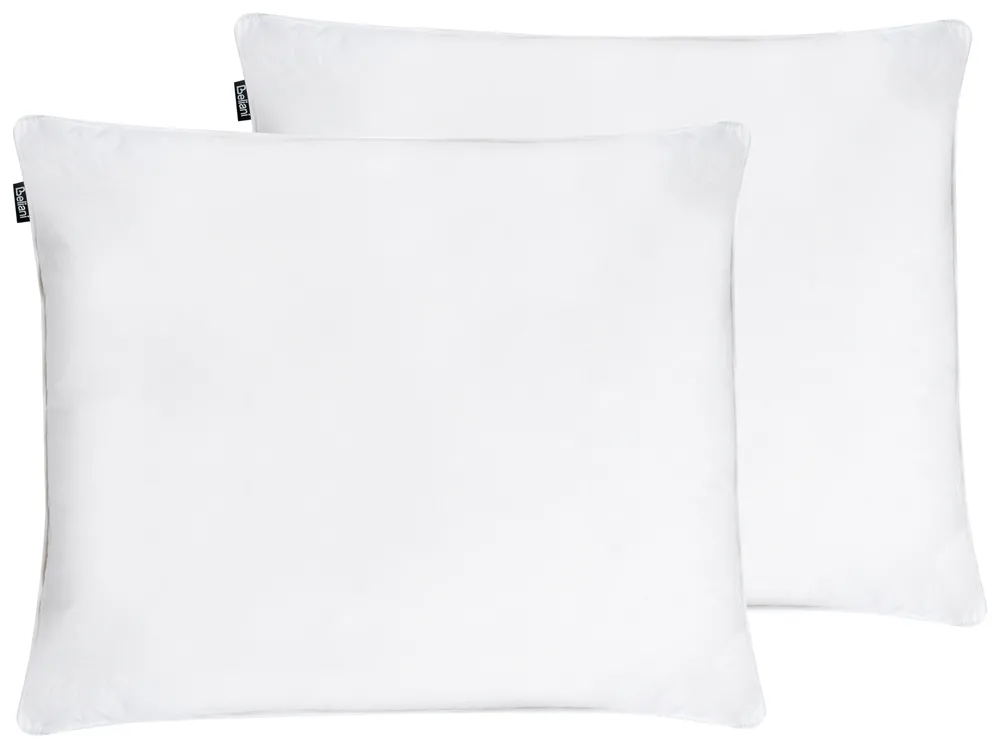 Kopfkissen 2er Set VIHREN Niedrig 50 x 60 cm Entenfedern und Daunen Weiß
