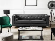 Sofa 3 Seater AVALDSENES Velvet Dark Grey_751754