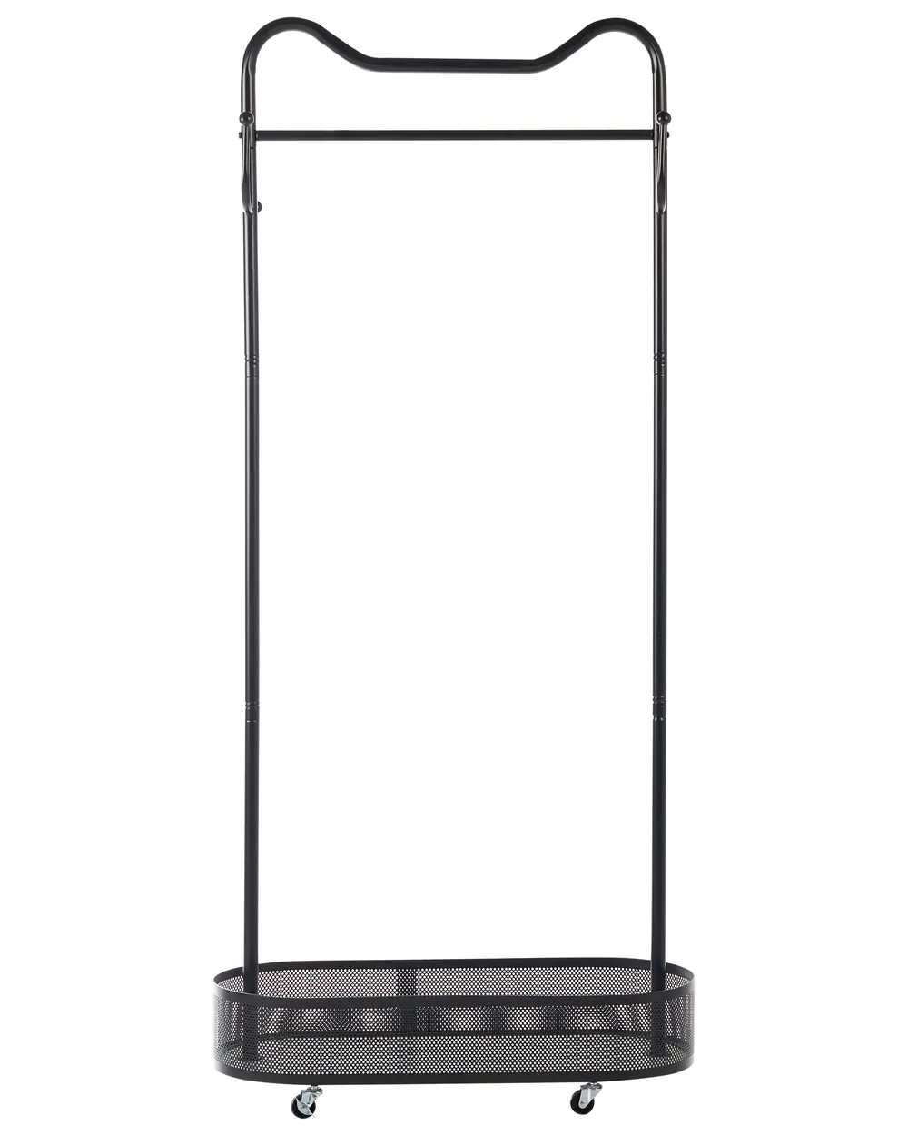 Coat Stand ROUSSILION with Shelf with Wheels Black_1084976
