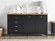 2 Door Sideboard SHILLINGTON Pine Wood Black_966274