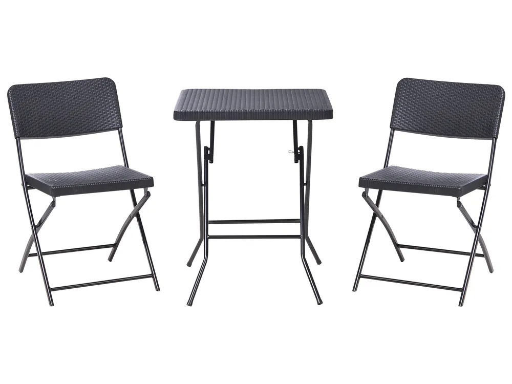 Bistro Set Folding TRAPPETO Black