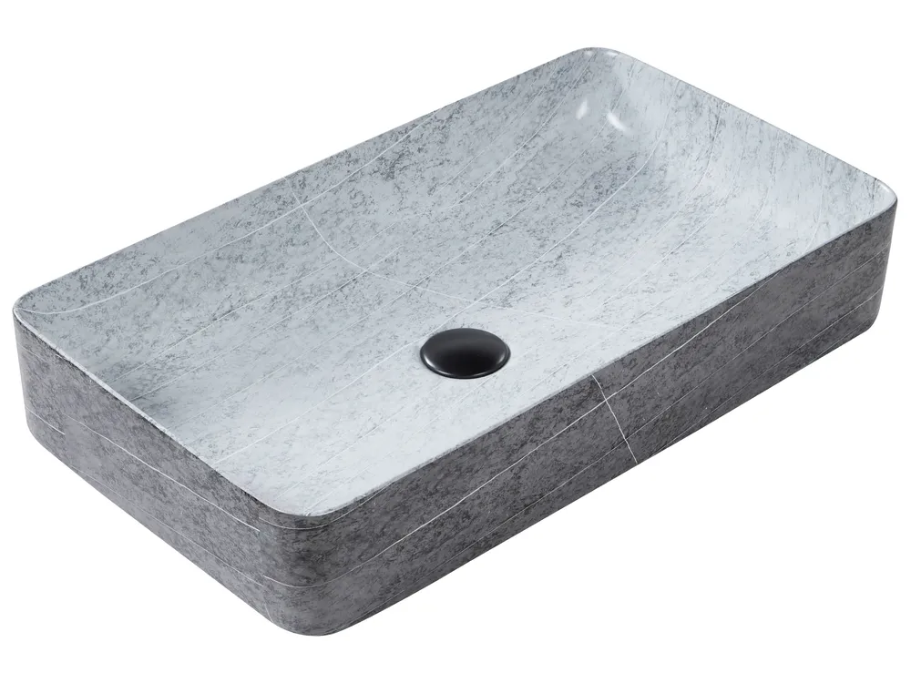 Aufsatzwaschbecken ARTAJ 61 x 35 cm Keramik Grauer Betoneffekt