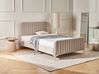 Bett mit Lattenrost Samtstoff LUNAN 120 x 200 cm Taupe
