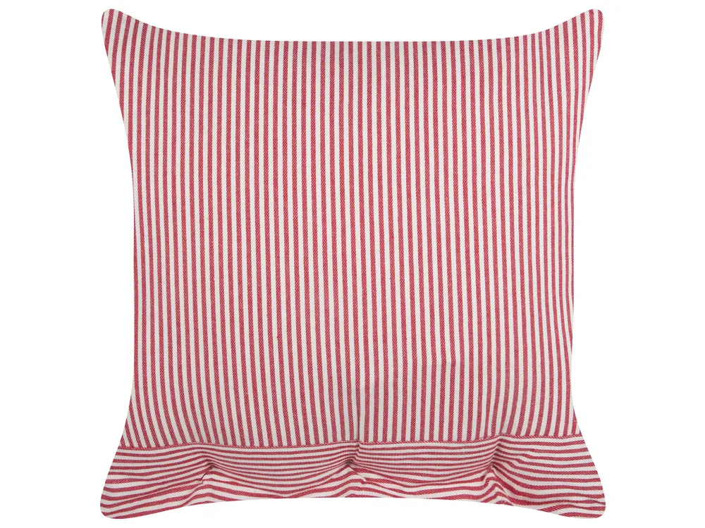 Dekokissen 2er Set AALITA 45 x 45 cm Baumwolle Rot Streifenmuster_902638