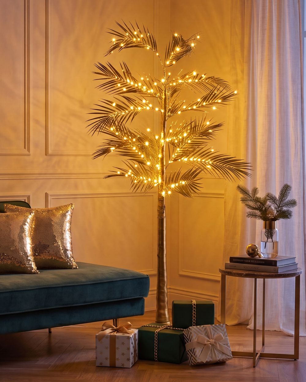 Buitendecoratie LED PALJAVESI 175 cm Boom Goud