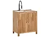 Outdoor-Küchenschrank mit Spüle VENOSA Braun / Schwarz Akazienholz