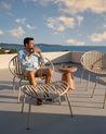 Set of 2 Garden Chairs CASPERIA with Footstool Light Beige