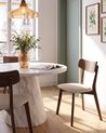 Set van 2 eetkamerstoelen HOLLY Hout Donkerbruin/off-white