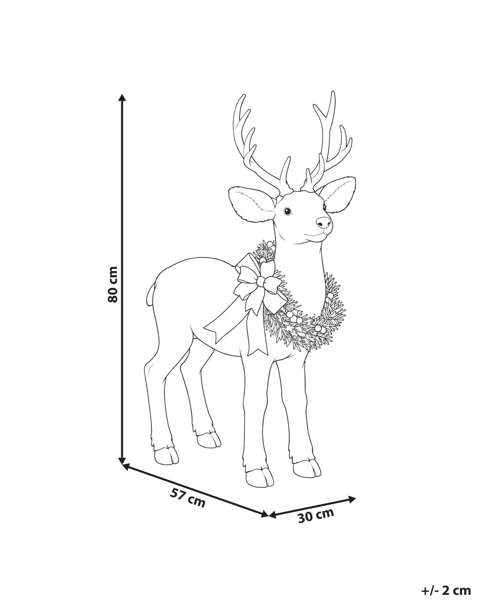 Christmas Decoration KALAJOKI 80 cm Reindeer Brown_1172444