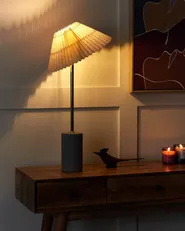 Table Lamp BALUARTE Faux Linen Beige_906162