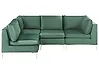 Modular Corner Sofa 4 Seater EVJA Velvet Green Right Hand