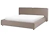 Bett mit Lattenrost Stoff LINARDS 180 x 200 cm Taupe