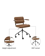 Desk Chair CANDOR Faux Leather Dark Brown_1059406