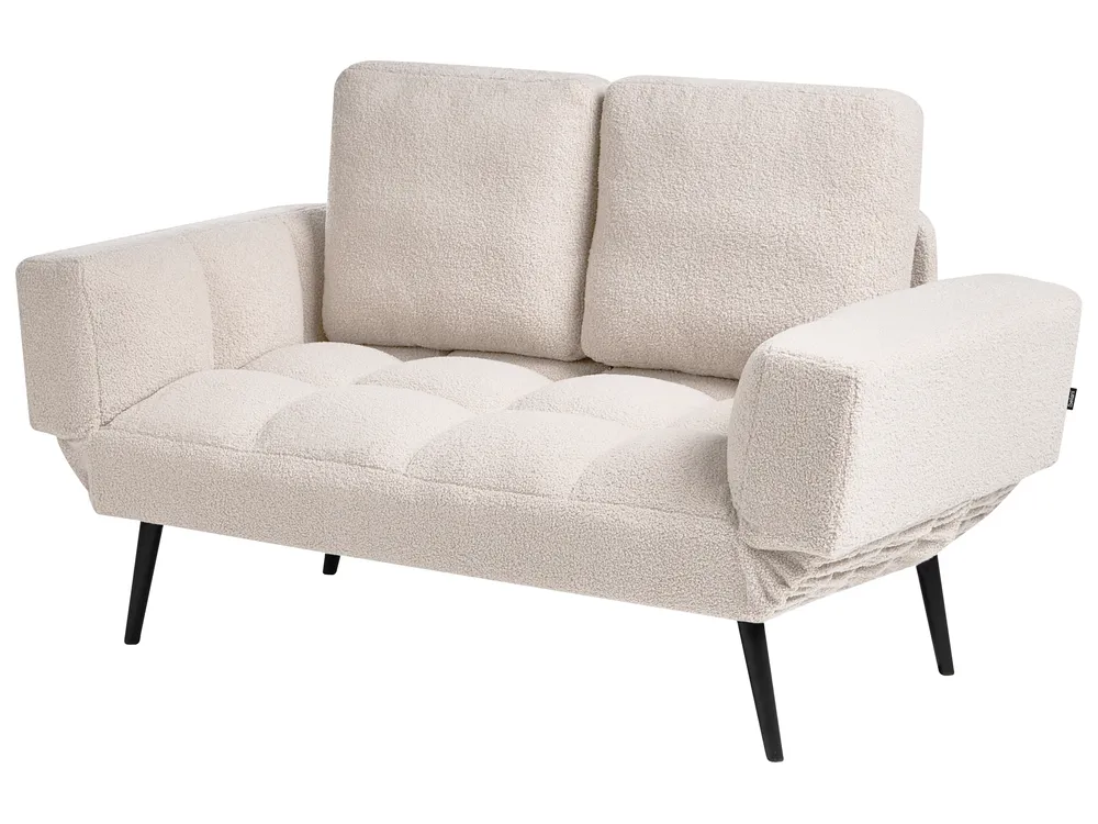 Sofa Bed 2 Seater BREKKE Boucle Off-White_1067996