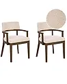 Esszimmerstuhl 2er Set DALBO Bouclé Dunkelbraun / Cremeweiß