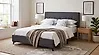 Bett mit Lattenrost Stoff AMBASSADOR 160 x 200 cm Dunkelgrau