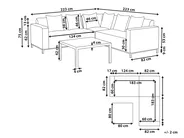 Garten Ecksofa mit Tisch 5-Sitzer BELIZE modular Beige rechtsseitig_833581