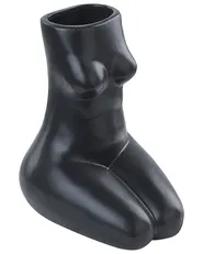 Blumenvase PYRGOS 22 cm Keramik Schwarz_845103