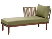 Lounge Set mit Tisch 4-Sitzer CREMONA Akazienholz Dunkelbraun / Grün rechtsseitig_1099806