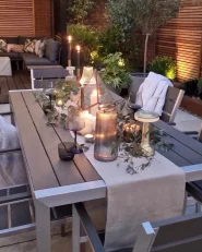 Gartenmöbel Set 6-Sitzer VERNIO Schwarz / Silber_931801