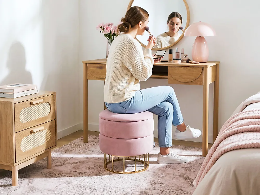 Storage Pouffe ELGIN Velvet Pink_1177793