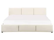 Bett mit Stauraum BOUSSE Samtstoff Hellbeige 180 x 200 cm_862635