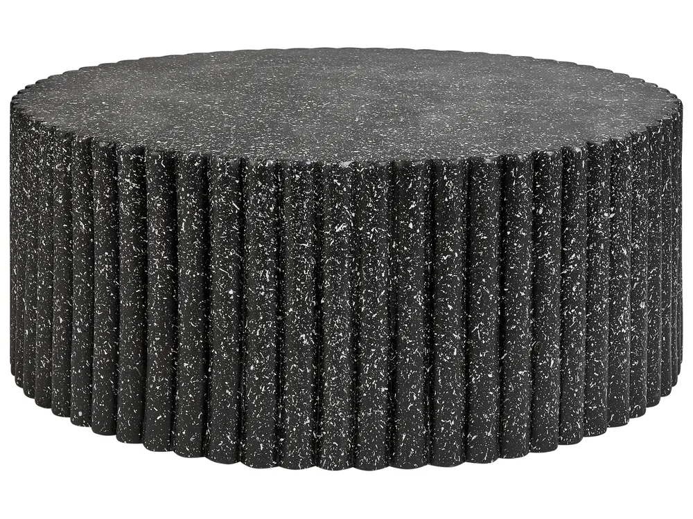 Couchtisch POZZA II 106 cm 106 cm Terrazzo Optik Schwarz