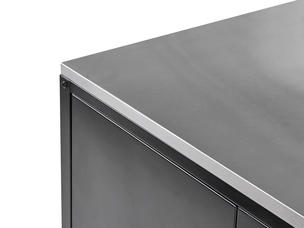 Outdoor-Küche 2er Set mit Spüle MAENZA Schwarz Metall_981476