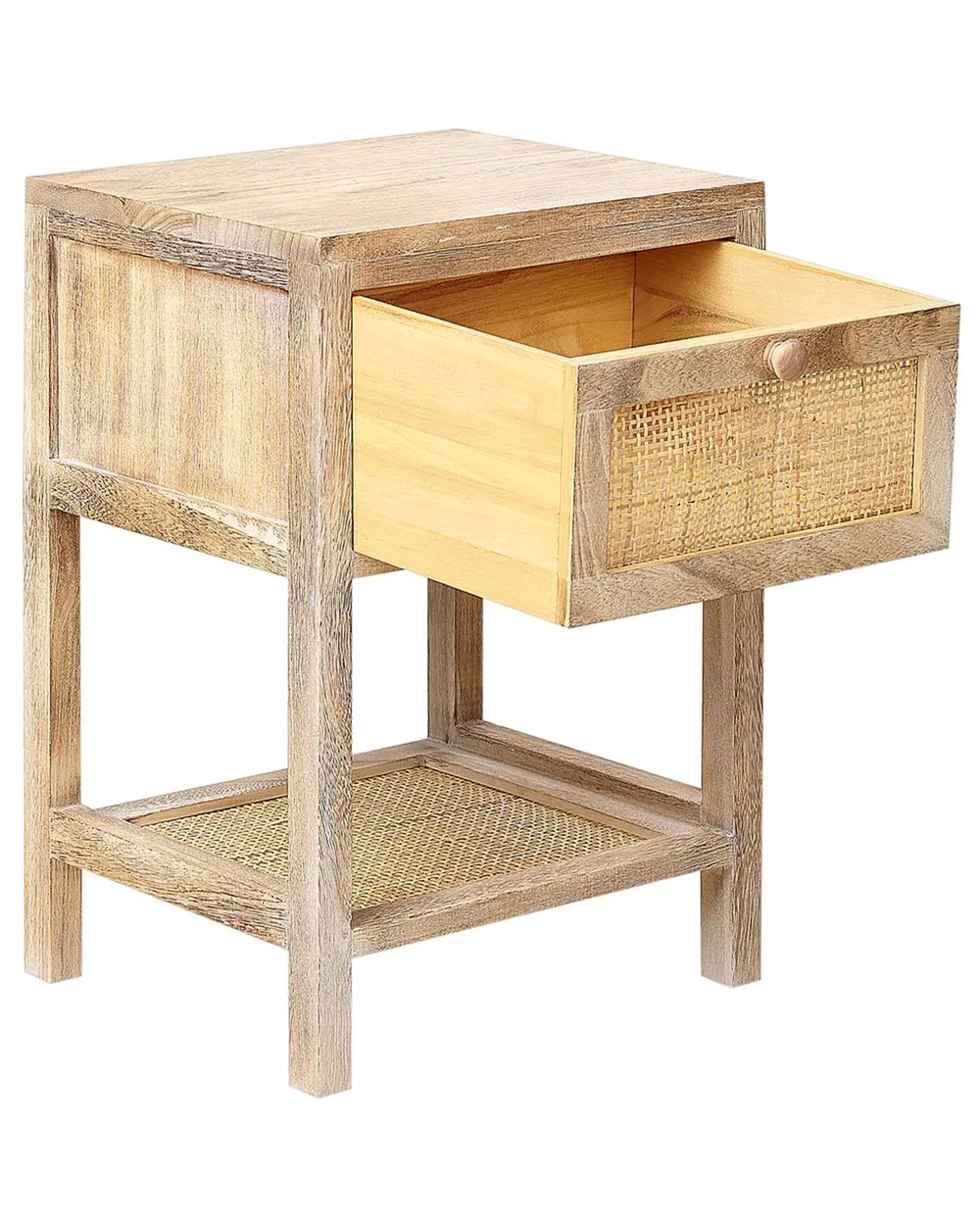 Nachttisch mit 1 Schublade ESTO Paulownia-Holz Hellbraun_845546