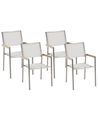 Gartenstuhl 4er Set GROSSETO Edelstahl Weiß