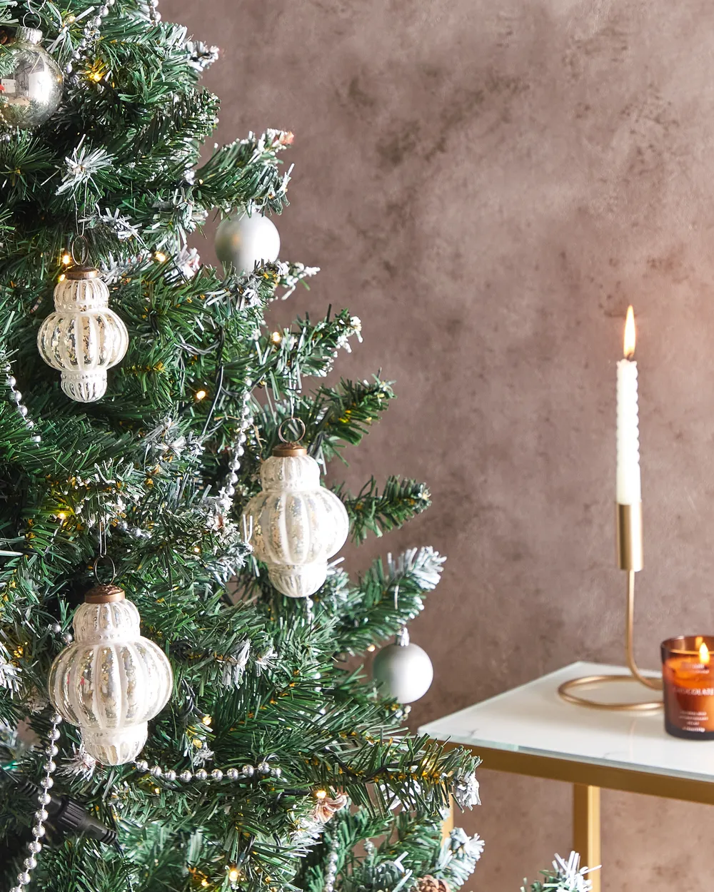 Weihnachtskugel 6er Set CREMEUX Glas Silber