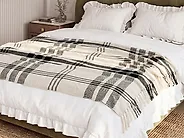 Kuscheldecke YUVALI Baumwolle 130 x 170 cm Weiß_1187406