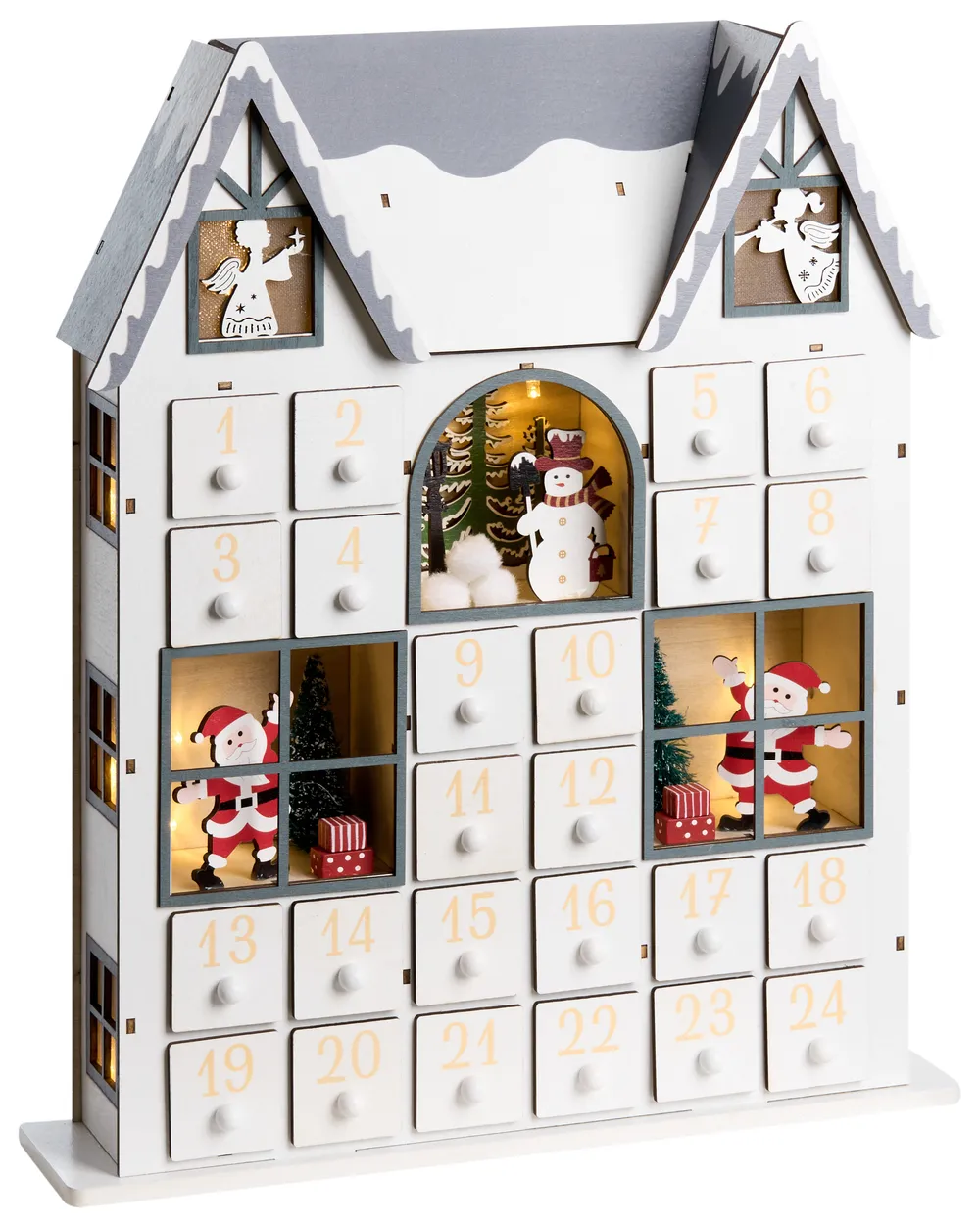 Christmas Decoration LED FEMUND 40 cm Advent Calendar White