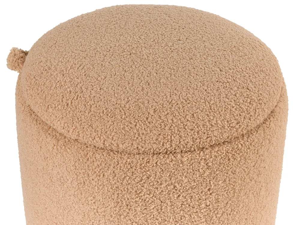 Set of 2 Storage Pouffes BEREA Boucle Light Brown_969185